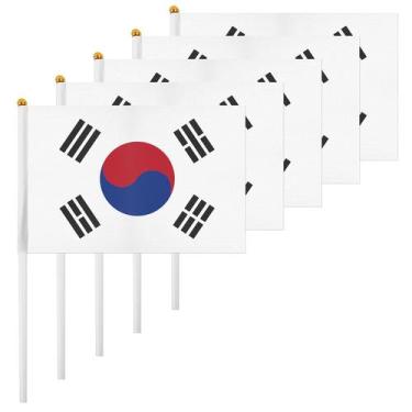 Imagem de Bandeiras da Coreia do Sul ASUNO, pacote com 20, 14x21 cm, poliéster