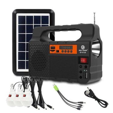 Imagem de Lanterna LED Solar Portátil Com Reprodução De Cartão USB TF, Alto-fala