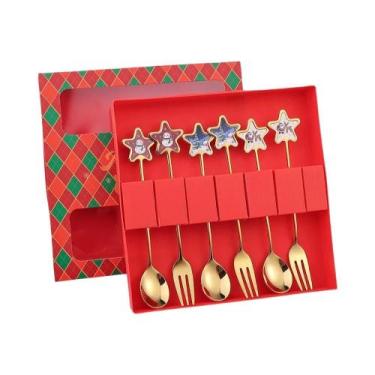Imagem de Conjunto De Talheres De Aço Inoxidável Com Tema De Natal, Faca, Garfo 
