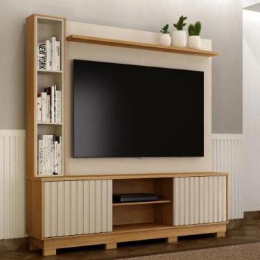 Imagem de Home Theater 2 Portas Ripadas Montenegro - Off White/Cinamomo - Valdem