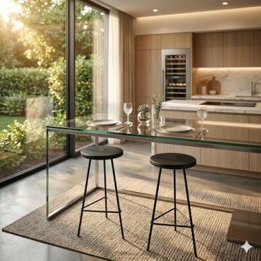 Imagem de Kit 2 Banquetas para Balcão de cozinha Alta Confortavel Estilo Moderno Ideal para Area...