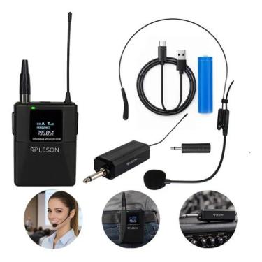 Imagem de Microfone Sem Fio Headset Leson Com Receptor P10