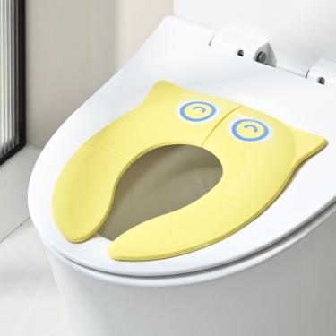 Imagem de Assento Sanitário Infantil Dobrável Redutor Portátil Antiderrapante Amarelo Kloof