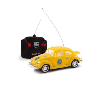Imagem de Carrinho de Controle Remoto Fuscão Clássicos -Polibrinq, Amarelo