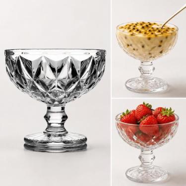 Imagem de Taça Sobremesa Diamond Transparente 380ml Taça Cristal Sorvete açaí Do