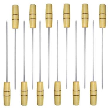 Imagem de Espetos Mini Para Churrasco Kit Com 12 Espetinho - Riomar Equipesca