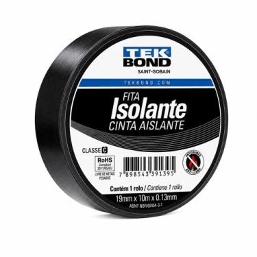 Imagem de Fita Isolante Tekbond 19mm x 10m ou 20m Preta Alta Resistência Medida: