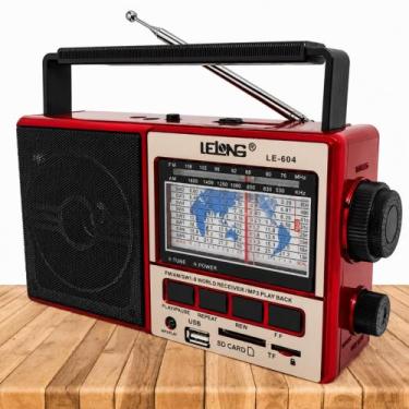 Imagem de Caixa Som Antiga Radio Portátil Retro Com Bluetooth Am Fm Sd Usb Com L