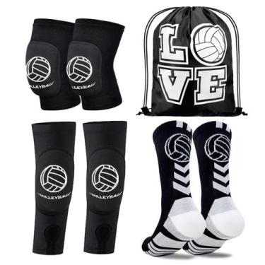 Imagem de Conjunto de Equipamentos de Vôlei Popuid com Joelheiras, Manguitos e M
