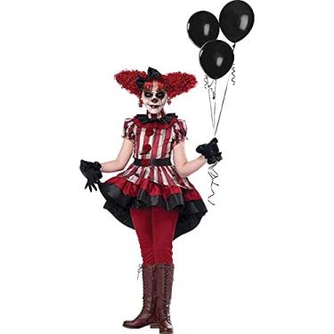 Imagem de Girls Wicked Klown Horror Halloween Costume Red