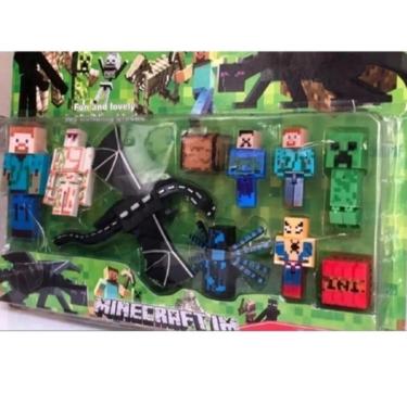 Bonecos Minecraft Kit 10 PCS Dragão Nova Coleção - Yes - Boneco