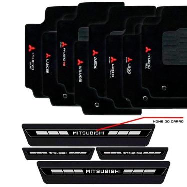 Imagem de Tapete Carpete Bordado + Soleira Mitsubishi Escolha o Carro