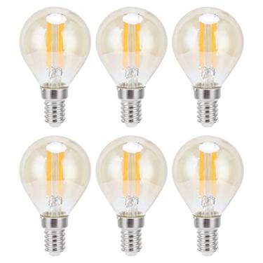 Imagem de 6 peças Lâmpada LED E14 Lâmpada de filamento de ouro 2700K 4W Vidro Vintage Lâmpada Clara Luz Branca Quente Fonte de Iluminação G45 220‑240V