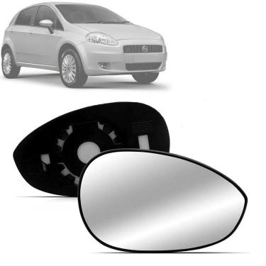 Imagem de Par Lente Base Retrovisor Punto 2007 2008 2009 2010 2011 2012 2013 Convexo
