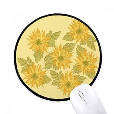 Imagem de Pintado à mão flor planta girassol vegetação mouse pad desktop escritório tapete redondo para computador