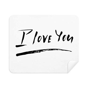 Imagem de Pano de limpeza de tela "I Love You" com citação escrito à mão 2 peças de tecido de camurça