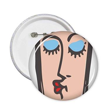 Imagem de Kiss abstrato desenho de rosto emoticons pinos crachá botão emblema acessório decoração 5 peças