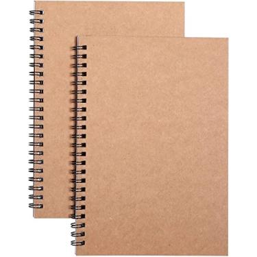 Imagem de Cadernos espirais pautados pela faculdade, em branco para diário de notas, blocos de notas com aro 100 páginas (50 folhas), 21,32 cm x 14,5 cm, 2 peças