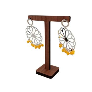 Imagem de Expositor T Médio Para Brinco Em Mdf Nogal.