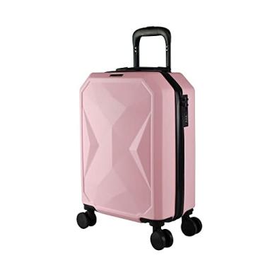 Imagem de MALA DE BORDO PEQUENA PARA VIAGEM EM ABS YINS 21162 CADEADO INTEGRADO RODAS GIRO 360º ROSA