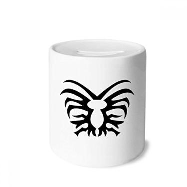 Imagem de DIYthinker Caixa de dinheiro com ilustração preta com estampa de inseto de aranha e porta-moedas de cerâmica, presente de cofrinho