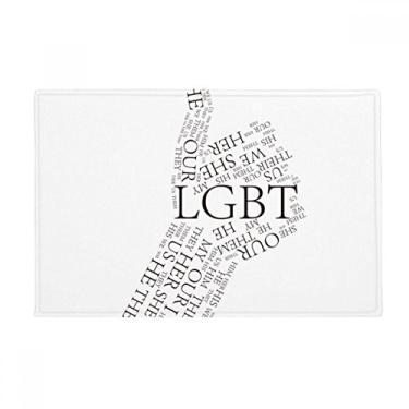 Imagem de DIYthinker Tapete de porta de banheiro com bandeira de arco-íris LGBT