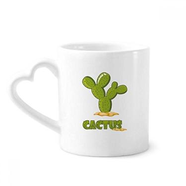 Imagem de Cactus Plant Suculentas em vaso Caneca verde Café Cerâmica Copo de Coração de Vidro