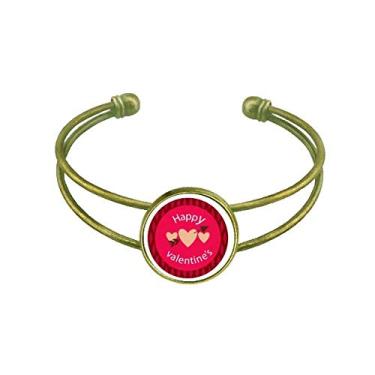 Imagem de Bracelete retrô com flecha de coração rosa Happy Valentine's Day