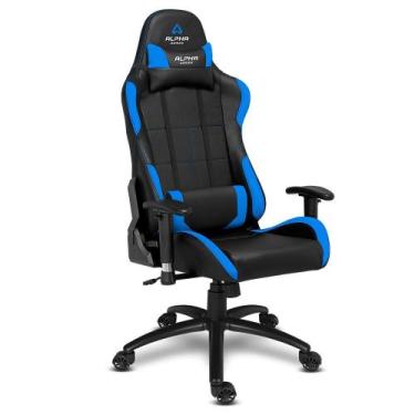 Imagem de Cadeira Gamer Alpha Gamer Vega, Preto E Azul, Reclinável, Com Almofada