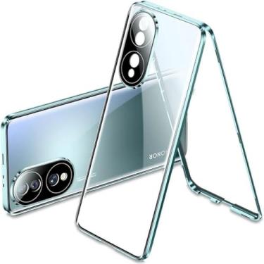 Imagem de Magnético para Huawei P50 P60 P30 Pro Capa de vidro dupla face Mate 60 30 40 50 Pro Para Honor 60 50 Pro Capa de telefone de metal de 360 graus, verde, para Huawei P60 Pro