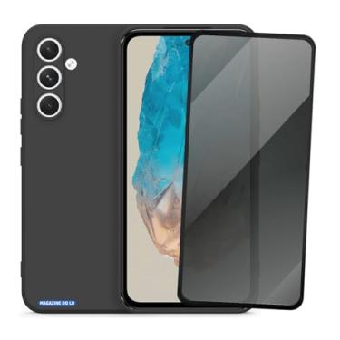 Imagem de Kit Capa Capinha Para Samsung Galaxy M35 Case Anti Impacto Veludo Preta+ Película Anti Espião Privacidade
