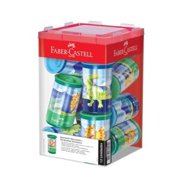 Imagem de Apontador com Depósito Faber-Castell Dinossauro (Display c/ 12 unidades) - 123DINOZF