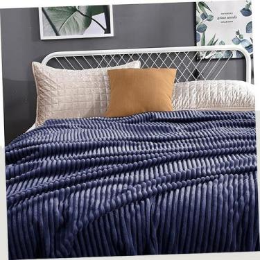 Imagem de Cobertor Queen Dupla Face Sherpa Extra Macio Marinho 220x240cm - FASTL
