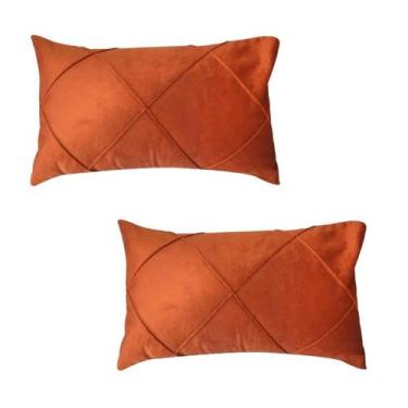 Imagem de Kit 2 Capas para Almofada Drapeada em Veludo Retangular 60x40 Várias C