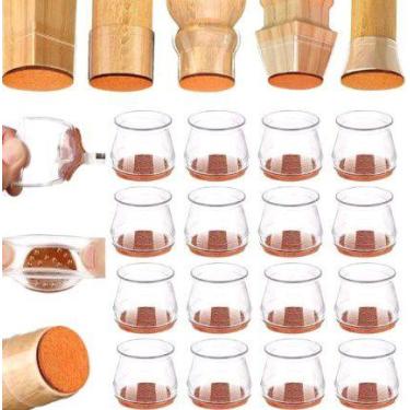 Imagem de 4 peças protetor p/ pé de cadeira mesa silicone redondo 2,5cm - MinyMi