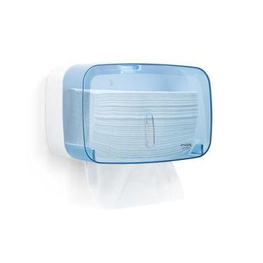 Imagem de Suporte Dispenser Porta Papel Toalha Compacto Papeleira Invoq Azul Pre