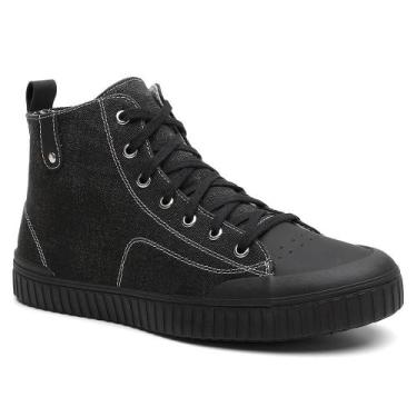 Imagem de Sapatênis Casual Masculino Cano Alto Confortável - Bernatoni, Preto, 4