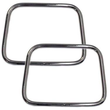 Imagem de Par de Alças de Metal Retangular para Bolsas 11 x 8cm - Círculo, Preto