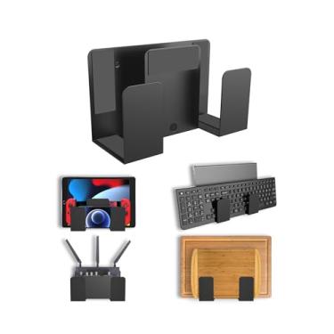 Imagem de NOTMBESTM Suporte de parede universal para laptop/teclado/tablet/Kindle/roteador/modem/caixa de cabo, organizador de prateleira de parede adequado para mesa de eletrônicos e armazenamento de cabeceira