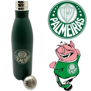 Imagem de Garrafa Inquebrável de Aço Inox 750ml Palmeiras Para Torcedores Bom Te