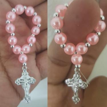 Imagem de 10 Mini Terços batismo crisma ,eucaristia ou casamento - 10 unidades -