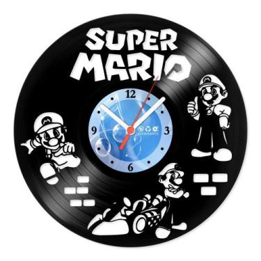 Imagem de Relógio De Parede Disco Vinil Jogos e Games - Super Mário Kart - VJG-0