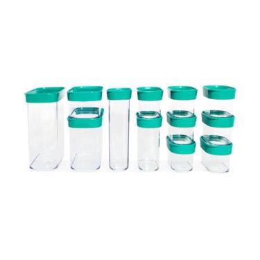 Imagem de Kit Conjunto Cozinha 12 Potes Herméticos de Acrílico para Mantimentos 