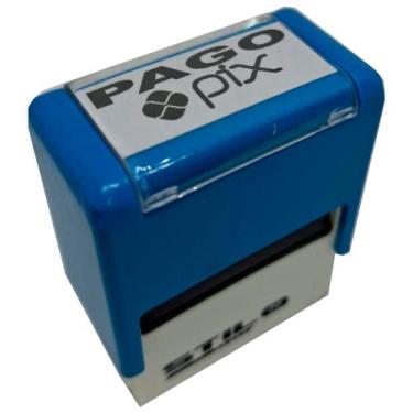 Imagem de CARIMBOS AUTOMÁTICOS PAGO PIX - MEDIDA 38x14MM - Stilo, AZUL CLARO