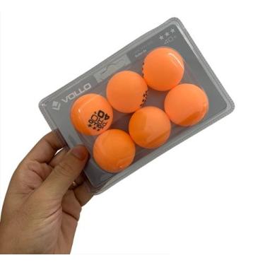 Imagem de Kit 6 Bolas Tênis de Mesa 3 Estrelas VT612-3 Vollo Laranja