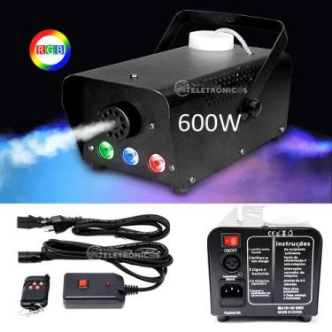 Imagem de Maquina De Fumaça Potencia 600W Iluminação 3 LEDs RGB Controle Remoto 
