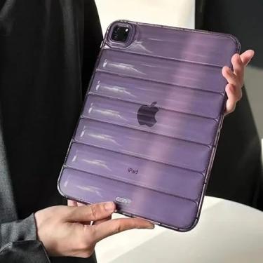 Imagem de Capa Anti-Impacto Puffer Air 11, 10.2, 5th, 6th, 8th, 9th Geração, 10.2, 5th, 6th, 9.7, Pro 11, 12.9 Polegada, Mini 6, 4, 5, Air 11, 2024 (Roxo, 8th 10.2)