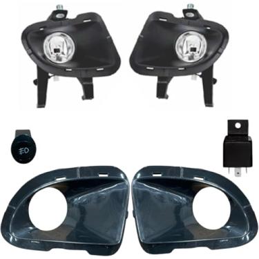 Imagem de Kit Farol Milha Punto 2008 A 2012 exceto Tjet Suporte Moldura Prata Rele Interruptor Alternativo Usa H1