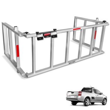 Imagem de Extensor de Caçamba Montana 2011 a 2021 Rampa Prata Reforçado 350kg Gtnox