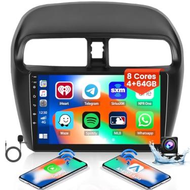 Imagem de Inefala 4GB 64GB estéreo para Mitsubishi Mirage 2012 2013 2014 2015 2016 2017 2018 2019 2020 2021 2022 CarPlay Radio 8 Core Android 13 Head Unit Backup Camera IPS 9 polegadas Touchscreen GPS DSP 59UI